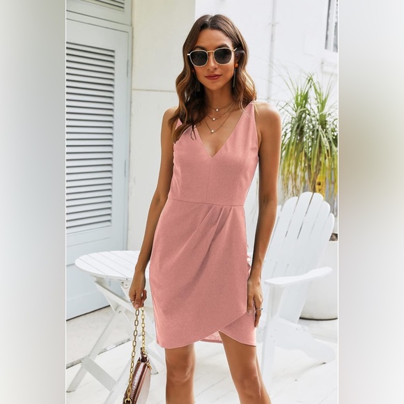 NWT Manydress Women's Bodycon Sleeveless Deep V Neck Summer Dress … - Picture 4 of 6